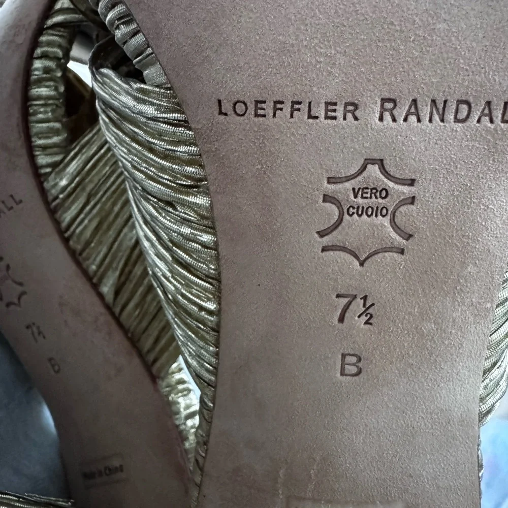NWOB Loeffler Randall Penny Pleated Heels slides 7.5
